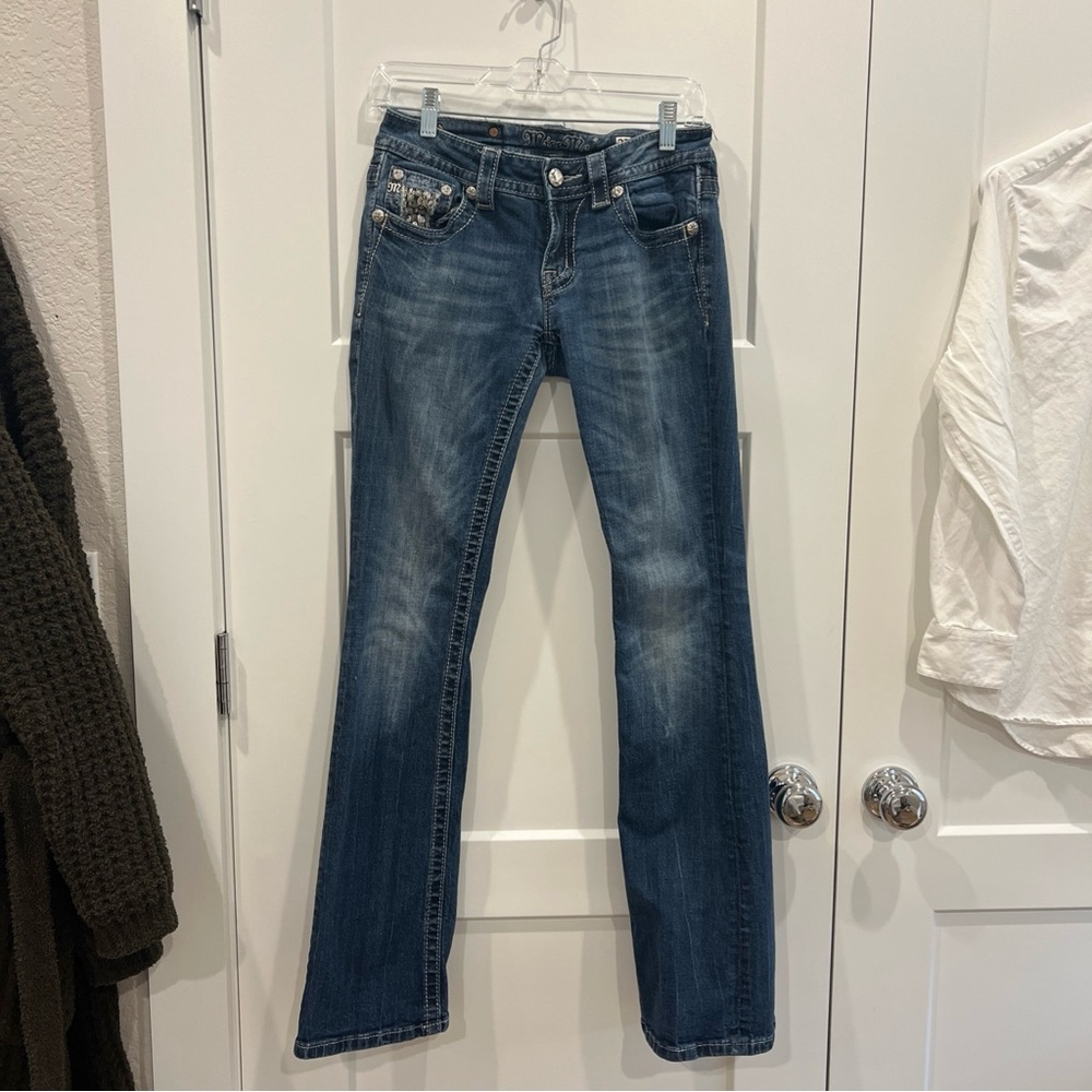 Miss Me Signature Rise Boot Bedazzled Jean Y2K Size 27